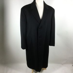 Loro Piana Pure Cashmere Overcoat Topcoat Black 42